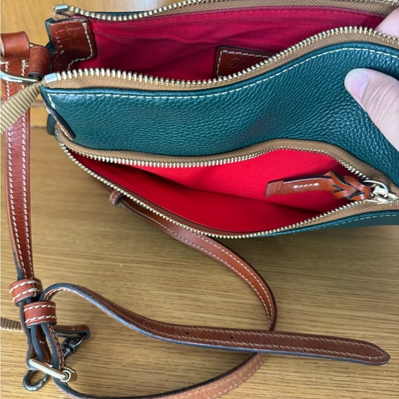 Dooney & Bourke Pebble Grain Small Tassel Crossbody – Green & Brown – $228 MSRP - Picture 9 of 9